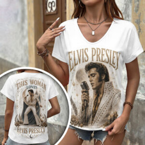 Elvis Presley 3D Women’s V-Neck T-Shirt - TANTN24449