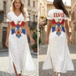 Elvis Presley Short Sleeve Maxi Dress – HOATT19396