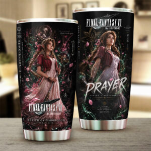 Final Fantasy VII x Aerith Gainsborough 30th Anniversary Tumbler Cup - GNE7384