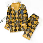 Harry Potter X Hufflepuff Satin Pajama Set with Piping – TMTHU7239