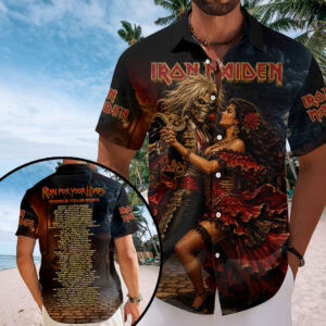 Iron Maiden 2026 World Tour Short Sleeve Button-Down Shirt - HOATT19406
