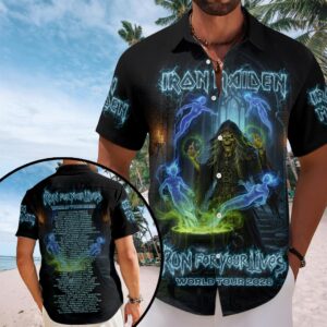 Iron Maiden 2026 World Tour Short Sleeve Button-Down Shirt – HOATT19552