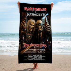Iron Maiden 2026 World Tour Rectangle Beach Towel - HOATT19150