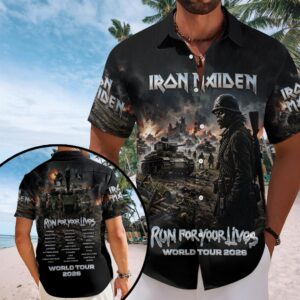 Iron Maiden 2026 World Tour Short Sleeve Button-Down Shirt – HOATT19706
