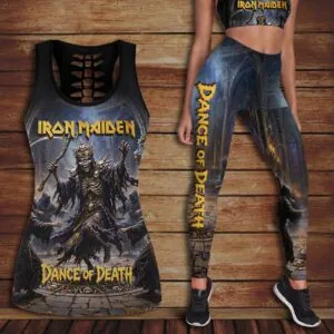 Iron Maiden Hollow Tank Top Leggings - HOATT19753