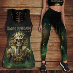 Iron Maiden Hollow Tank Top Leggings - HOATT19754