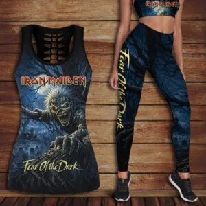 Iron Maiden Hollow Tank Top Leggings - HOATT19756