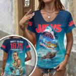Jaws 3D Women’s V-Neck T-Shirt – HOATT19932