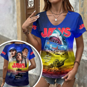 Jaws 3D Women’s V-Neck T-Shirt - HOATT19975