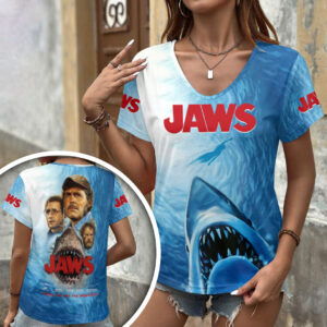 Jaws 3D Women’s V-Neck T-Shirt - HOATT19977