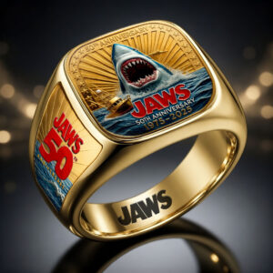 Jaws 50th Anniversary 3D Engraved Ring - HOATT19881