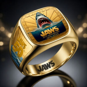 Jaws 50th Anniversary 3D Engraved Ring - HOATT19882