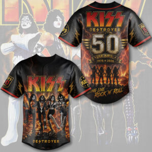 KISS Destroyer 50th Anniversary Baseball Jersey - TMTHU7543