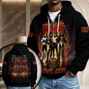 KISS Lovegun 50th Anniversary 3D Unisex Waffle Hoodie - TMTHU7282