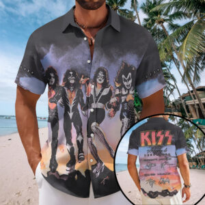 KISS Short Sleeve Button-Down Shirt – TMTHU7307