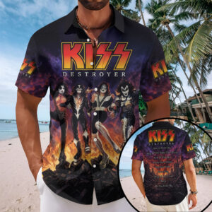 KISS Short Sleeve Button-Down Shirt – TMTHU7539