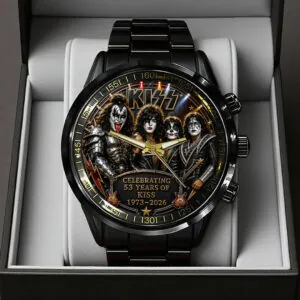 KISS 53 Years Anniversary Black Stainless Steel Watch - TANTN24553