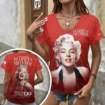 Marilyn Monroe 100th Anniversary 3D Women’s V-Neck T-Shirt – HOATT19693