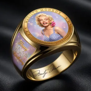 Marilyn Monroe 100th Anniversary 3D Engraved Ring - HOATT19700