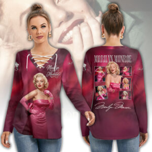 Marilyn Monroe 100th Anniversary Women’s Long Sleeve Neckline Tie Sweatshirt – HOATT19837