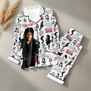 Michael Jackson Satin Pajama Set with Piping - HOATT19950