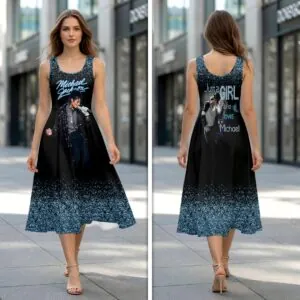 Michael Jackson Sleeveless Knee-Length Dress - HOATT19735