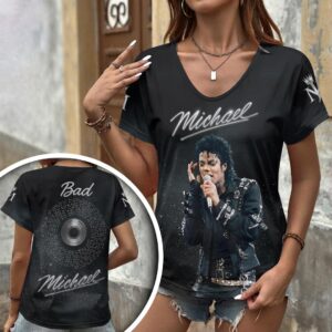 Michael Jackson 3D Women’s V-Neck T-Shirt - HOATT19744