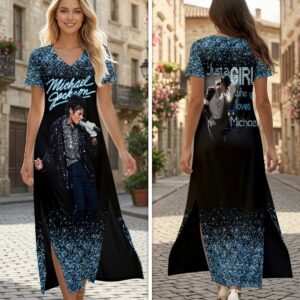 Michael Jackson Short Sleeve Maxi Dress - HOATT19512