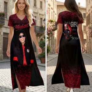 Michael Jackson Short Sleeve Maxi Dress - HOATT19862