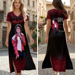 Michael Jackson Short Sleeve Maxi Dress - HOATT19863