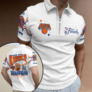 New York Knicks 2026 NBA Finals Champions Zip Polo Shirt - HOATT19246