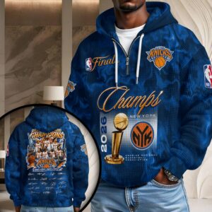 New York Knicks 2026 NBA Finals Champions 3D Unisex Waffle Hoodie - HOATT19880