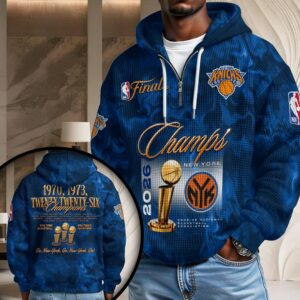 New York Knicks 2026 NBA Finals Champions 3D Unisex Waffle Hoodie - HOATT19899
