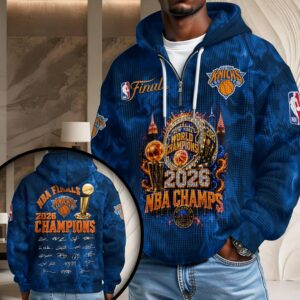 New York Knicks 2026 NBA Finals Champions 3D Unisex Waffle Hoodie - HOATT19922