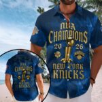 New York Knicks 2026 NBA Finals Champions Short Sleeve Button-Down Shirt – HOATT19351