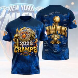 New York Knicks 2026 NBA Finals Champions 3D Apparel - HOATT19497