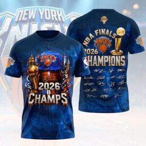 New York Knicks 2026 NBA Finals Champions 3D Apparel - HOATT19498