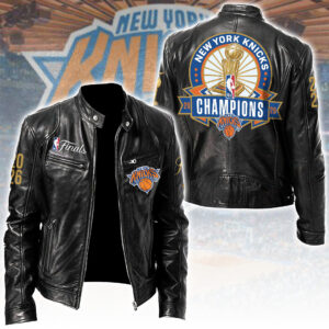 New York Knicks NBA Finals Champions 2026 Motorcycle Leather Jacket - TANTN24307