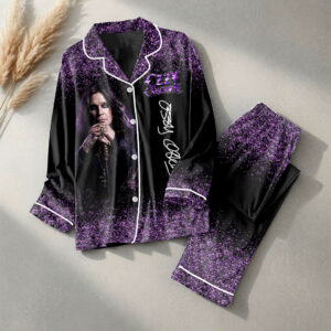 Ozzy Osbourne Satin Pajama Set with Piping - HOATT19986