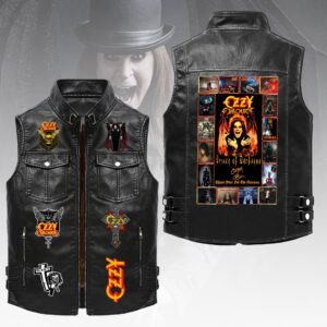 Ozzy Osbourne Premium 2D Sleeveless Leather Vest - HOATT19868