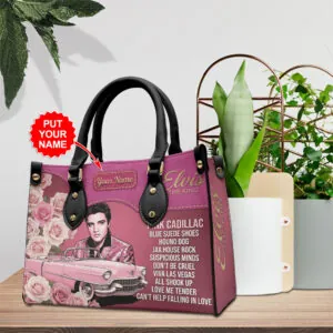 Personalized Elvis Presley Leather HandBag - TMTHU7194