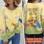 Personalized Winnie-the-Pooh 100th Anniversary Round Neck Raglan Sleeve Sweatshirt – TMTHU7630