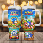 Sonic the Hedgehog 35th Anniversary 40oz Tumbler – TMTHU7235
