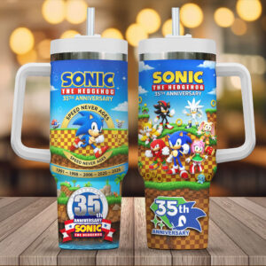 Sonic the Hedgehog 35th Anniversary 40oz Tumbler - TMTHU7235