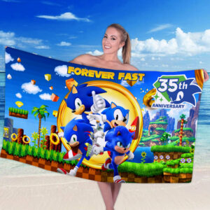 Sonic the Hedgehog 35th Anniversary Rectangle Beach Towel - HOATT19188