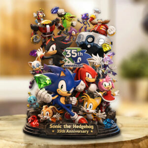 Sonic the Hedgehog 35th Anniversary Custom Shape Acrylic Plaque - GNE7451