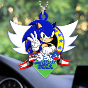 Sonic the Hedgehog 35th Anniversary Custom shape 2-sided Acrylic Car Ornament - HOATT19156