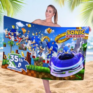 Sonic the Hedgehog 35th Anniversary Rectangle Beach Towel - HOATT19192