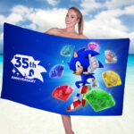 Sonic the Hedgehog 35th Anniversary Rectangle Beach Towel – GNE7405