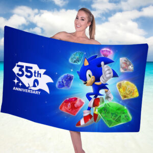 Sonic the Hedgehog 35th Anniversary Rectangle Beach Towel - GNE7405